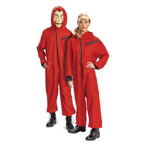 ペーパー・ハウス ハロウィン コスプレ Money Heist Adult Jumpsuit W/ Mask コスプレ衣装 ドレス ネットフリックス 124399D