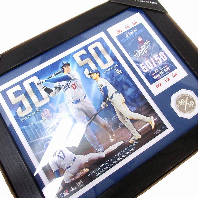 MLB公式 大谷翔平 2024個限定 50/50 フォトフレーム コイン付き