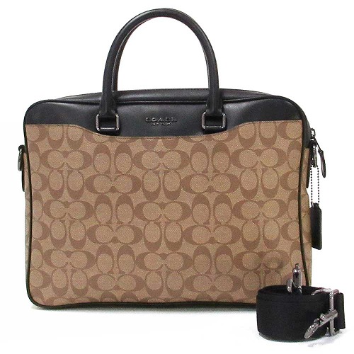 コーチ バッグ メンズ ビジネスバッグ Coach アウトレット ベケット コンパクト ブリーフ シグネチャー キャンバス メンズ F Qbtnの通販はau Pay マーケット セレクトag