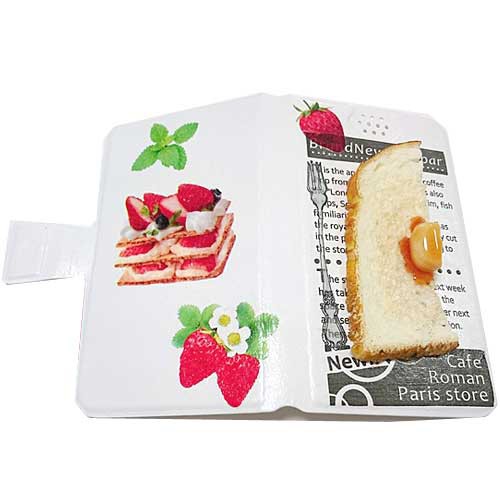 アトリエステラ 食品サンプル 食パン バター スライド式 手帳型 スマホ ケース K10の通販は