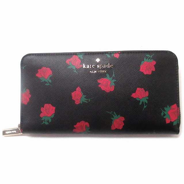 Kate spade ケイトスペード アウトレット マディソン ローズ トス プリント ラージ コンチネンタル ウォレット 長財布 KE639 001