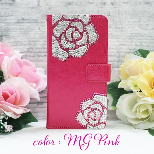 スマホケース 手帳型 デコ 薔薇 バラ ローズ スマホカバー iPhone17