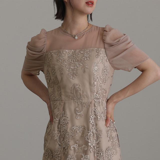 238221638 パーティードレス ワンピース 結婚式 大きいサイズ ドレス 体型カバー フォーマルドレス 小さいサイズ フォーマル お呼ばれ 顔合わせ 上品 小柄 韓国 20代 30代 40代 50代 春 夏 秋 冬 服装 服 着痩せ 低身長 袖あり 袖付き 袖 ミモレ丈 半端丈 半袖 七分袖 レース 238221638 パーティードレス ワンピース 結婚式 大きいサイズ ドレス