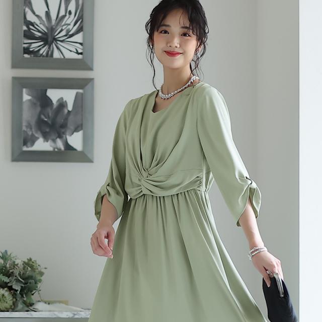 285221811 パーティードレス ワンピース 結婚式 大きいサイズ ドレス 体型カバー フォーマルドレス 小さいサイズ フォーマル お呼ばれ 顔合わせ 上品 小柄 韓国 20代 30代 40代 春 夏 秋 冬 服装 服 着痩せ 低身長 袖あり 長袖 七分袖 ミモレ丈 ミディアム丈 膝下 285221811 パーティードレス ワンピース 結婚式 大きいサイズ ドレス