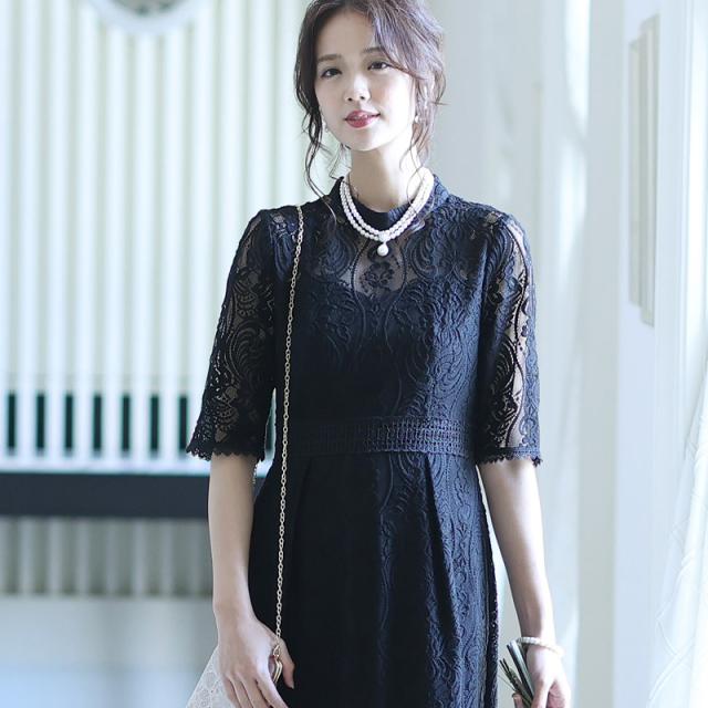 840212020 ドレス 結婚式 ワンピース パーティードレス フォーマルドレス お呼ばれ 服装 大きいサイズ フォーマル 大人 ミセス 服 上品 他と被らない 春 夏 秋 冬 20代30代40代 二次会 レディース 母 袖あり 袖付き 袖 総レース レース 刺繍レース 立体刺繍 ハートネック 840212020 ドレス 結婚式 ワンピース パーティードレス フォーマル