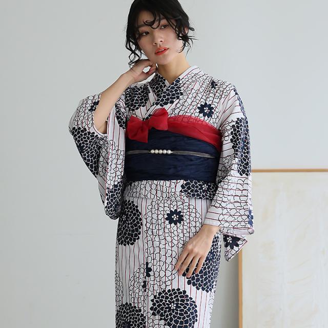 ☆綿100％☆伝統ちどり格子とモダンストライプ浴衣☆古典柄 ☆綿100