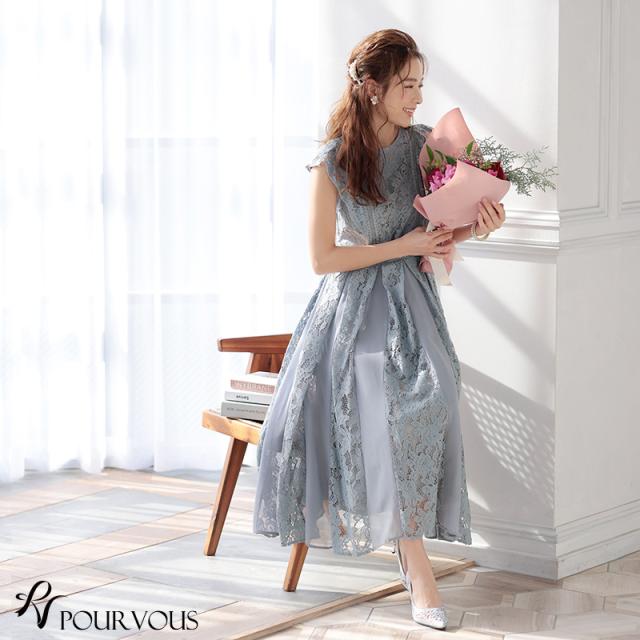 ワンピース 結婚式 パーティードレス フォーマルドレス ドレス お呼ばれ フォーマル 大きいサイズ 服装 大人 服 ミセス 他と被らない 上品 20代30代40代 春 夏 秋 冬 二次会 ファッション 体型カバー レディース aライン 50代 総レース レース ノースリーブ ミモレ_15