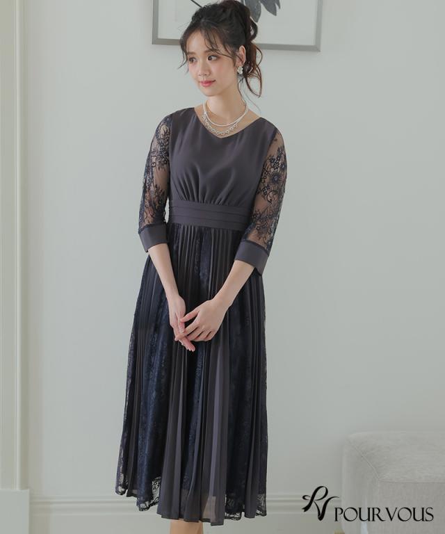 パーティードレス 結婚式 20代 ワンピース 30代 ドレス 大きいサイズ 40代 顔合わせ お呼ばれ 袖あり50代 体型カバー 小柄 フォーマルドレス 韓国 二次会 小さいサイズ 顔合わせ 150cm 韓国 低身長 おしゃれ かわいい 上品 着痩せ aライン 春 夏 秋 冬 総レース_11