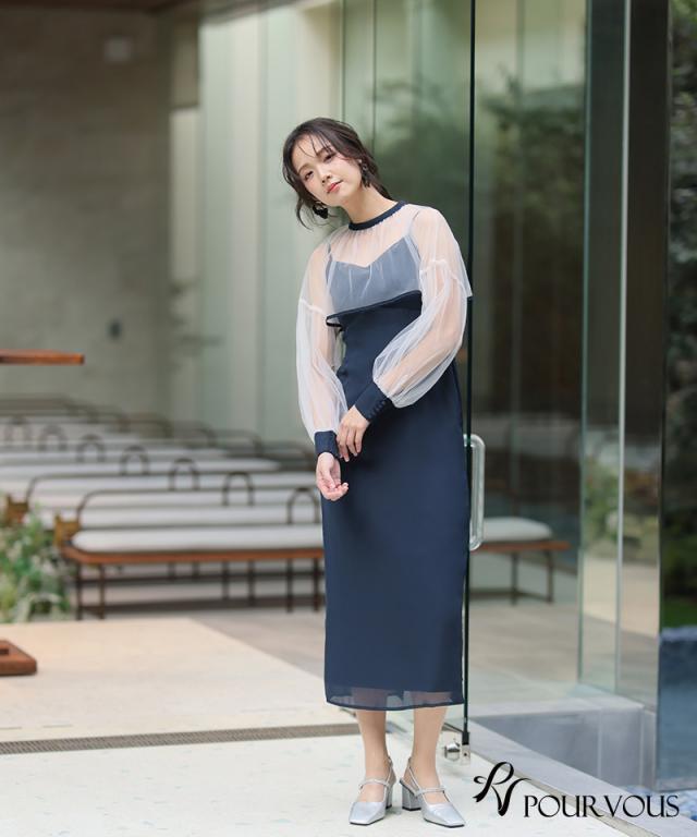 ショート丈 トップス タイト ワンピース パーティードレス 体型カバー 大きいサイズ 結婚式 小柄 オケージョン ドレス フォーマル フォーマルドレス 20代 30代 40代 50代 お呼ばれ 上品_11