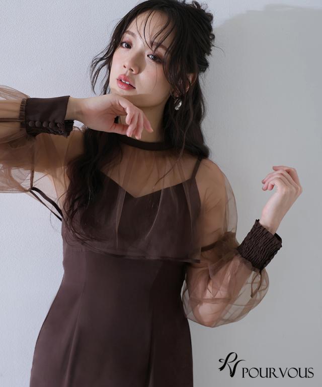 ショート丈 トップス タイト ワンピース パーティードレス 体型カバー 大きいサイズ 結婚式 小柄 オケージョン ドレス フォーマル フォーマルドレス 20代 30代 40代 50代 お呼ばれ 上品_5