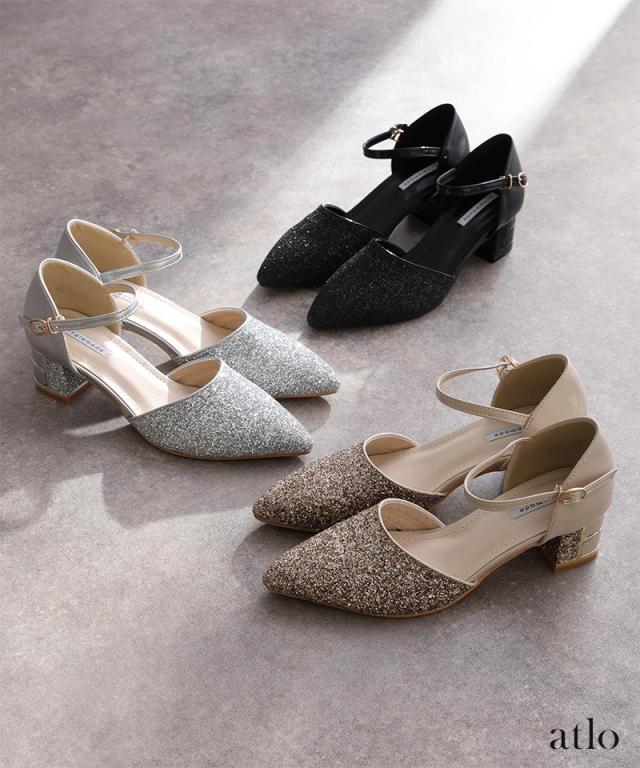 152241522 パーティーシューズ パンプス グリッター 結婚式 ヒール