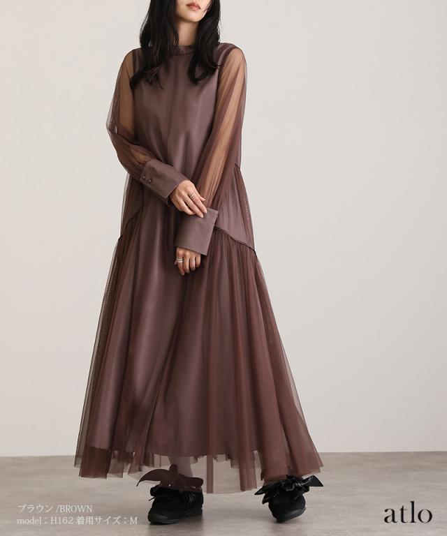 173241778 チュール パイピング ワンピース パーティードレス