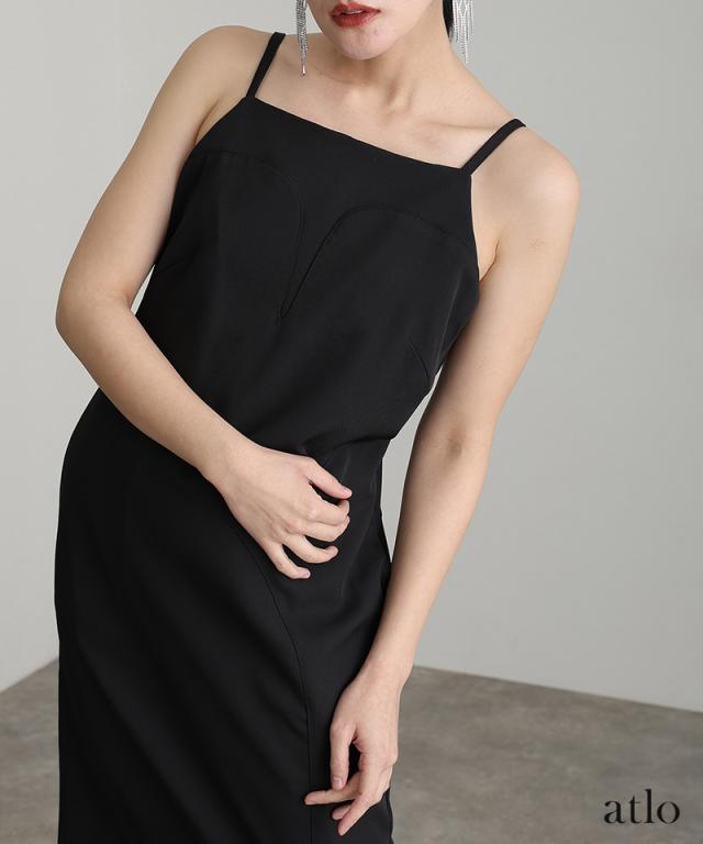 210241978 カーブカッティング アシンメトリー ワンピース パーティー