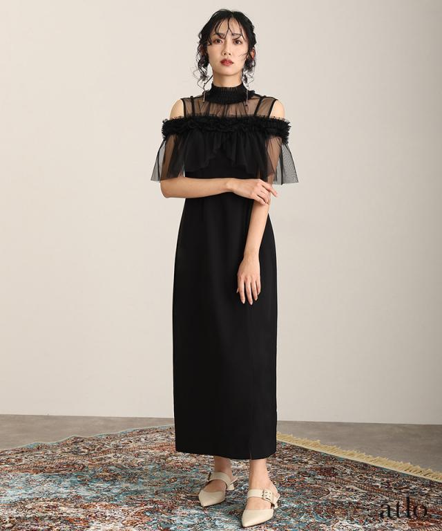 ビスチェ コクーン ワンピース パーティードレス 体型カバー 大きいサイズ 結婚式 小柄 オケージョン ドレス フォーマル フォーマルドレス 20代 [POURVOUS] チュールリボンビスチェドレス パーティードレス 結婚式ドレス オケージョンドレス お呼ばれドレス 体型カバー