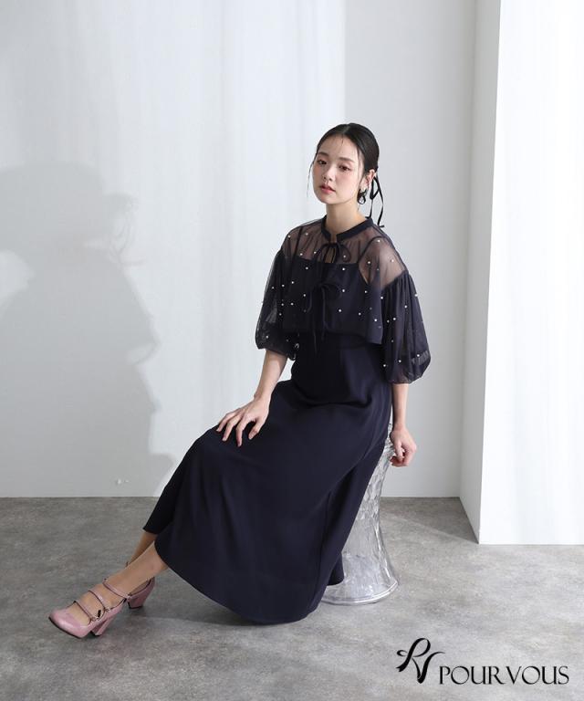 303251120 ボレロ キャミワンピース パーティードレス 体型カバー