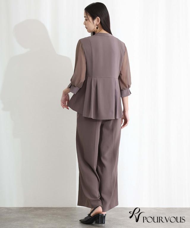 317251113 パンツドレス セットアップ パンツスーツ 大きいサイズ