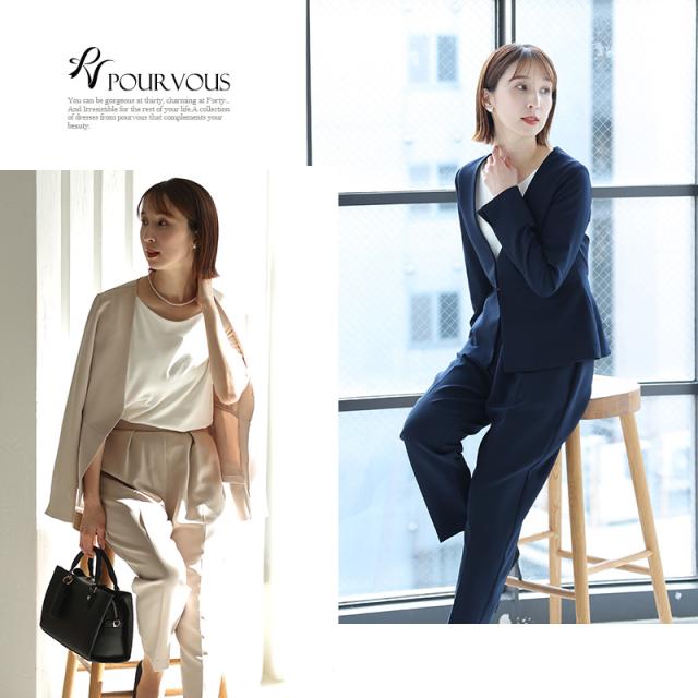 336222010 スーツ 卒業式 入学式 卒園式 入園式 フォーマル レディース 大きいサイズ ママ 母 セレモニー 母親 ママスーツ ビジネス レディースファッション 礼服 服装 上品 女性 きれいめ 2点セット セットアップ 2点 パンツ パンツスーツ セット ビジネススーツ ジャケットの通販は