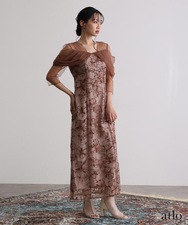 412251578 オフショルダース スパンコール ワンピース パーティー