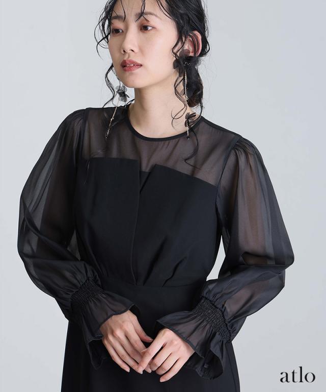 パーティードレス 結婚式 ワンピース ドレス フォーマルドレス 大きいサイズ 体型カバー 上品 フォーマル 小さいサイズ 小柄 お呼ばれ 顔合わせ 韓国 春 夏 秋 冬 20代 30代 40代 50代 ミセス 150 50代 袖あり 袖付き 袖 ミモレ丈 ミディアム丈 膝下 シフォン_8