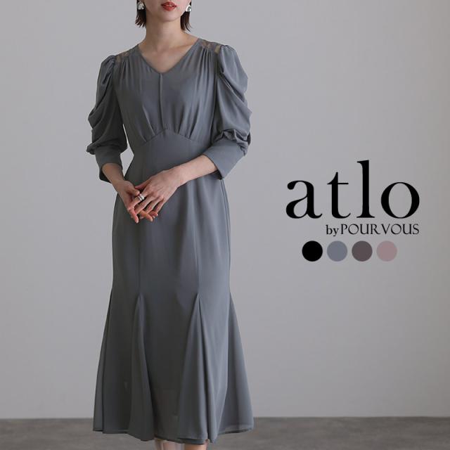 440222238 パーティードレス ワンピース 結婚式 大きいサイズ ドレス 体型カバー フォーマルドレス 小さいサイズ フォーマル お呼ばれ 顔合わせ 上品 小柄 韓国 20代 30代 40代 50代 春 夏 秋 服装 服 着痩せ 低身長 袖あり 袖付き 袖 半袖 七分袖 ボリュームスリーブ