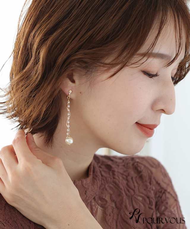 高級感 パール ピアス ゴールド 結婚式 入学式 上品 韓国 フォーマル