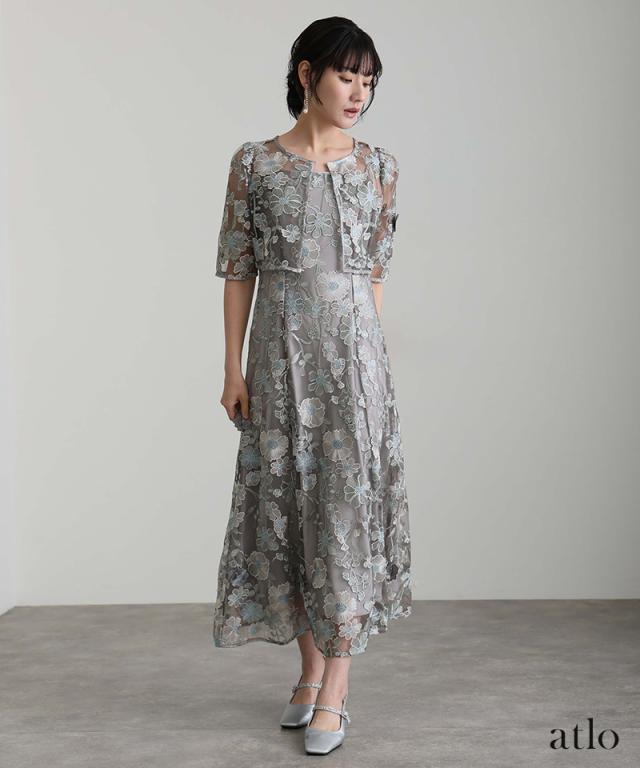 478251725 刺繍 2点セット ワンピース パーティードレス オケージョン 大きいサイズ 結婚式 ドレス かっこいい お呼ばれ オケージョンドレス フォーマル 体型カバー 10代 20代 30代 韓国 478251725 刺繍 2点セット ワンピース パーティードレス オケージョン