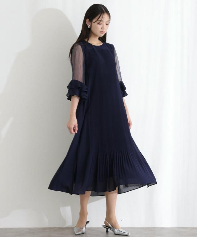 511252014 プリーツ スリーブ パーティードレス 結婚式 ワンピース 大きいサイズ 大きめ お呼ばれ ドレス オケージョン 母親 フォーマル オケージョンドレス 着回し 20代 30代 40代 50代 511252014 プリーツ スリーブ パーティードレス 結婚式 ワンピース