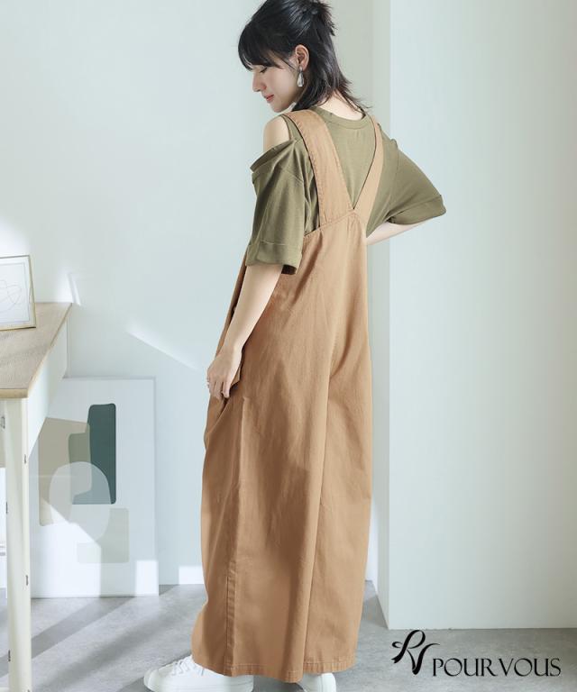 大人可愛い 大人かわいい きれいめ ボトムス おしゃれ 新作 大きいサイズ 上品 女の子 レディース オフィスカジュアル オフィス パンツ サロペット サスペンダー ロングパンツ ビッグシルエット ブラック ベージュ カーキ 10代 20代 30代 40代 デイリー 体型カバー_10