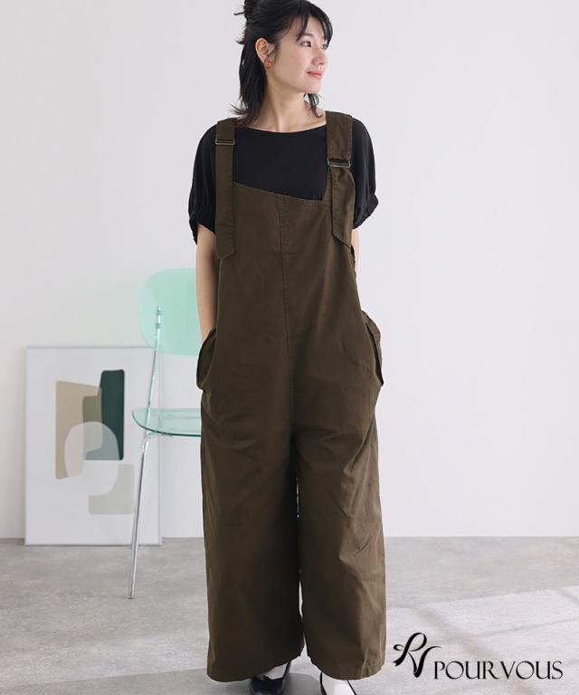 大人可愛い 大人かわいい きれいめ ボトムス おしゃれ 新作 大きいサイズ 上品 女の子 レディース オフィスカジュアル オフィス パンツ サロペット サスペンダー ロングパンツ ビッグシルエット ブラック ベージュ カーキ 10代 20代 30代 40代 デイリー 体型カバー_12