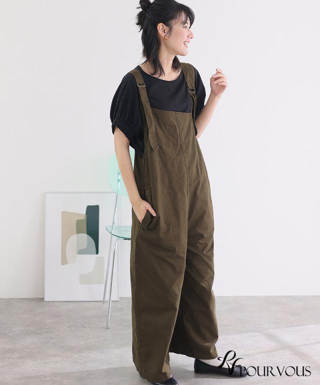 大人可愛い 大人かわいい きれいめ ボトムス おしゃれ 新作 大きいサイズ 上品 女の子 レディース オフィスカジュアル オフィス パンツ サロペット サスペンダー ロングパンツ ビッグシルエット ブラック ベージュ カーキ 10代 20代 30代 40代 デイリー 体型カバー_13