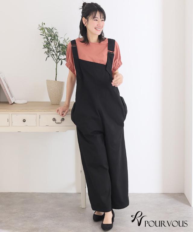 大人可愛い 大人かわいい きれいめ ボトムス おしゃれ 新作 大きいサイズ 上品 女の子 レディース オフィスカジュアル オフィス パンツ サロペット サスペンダー ロングパンツ ビッグシルエット ブラック ベージュ カーキ 10代 20代 30代 40代 デイリー 体型カバー_7
