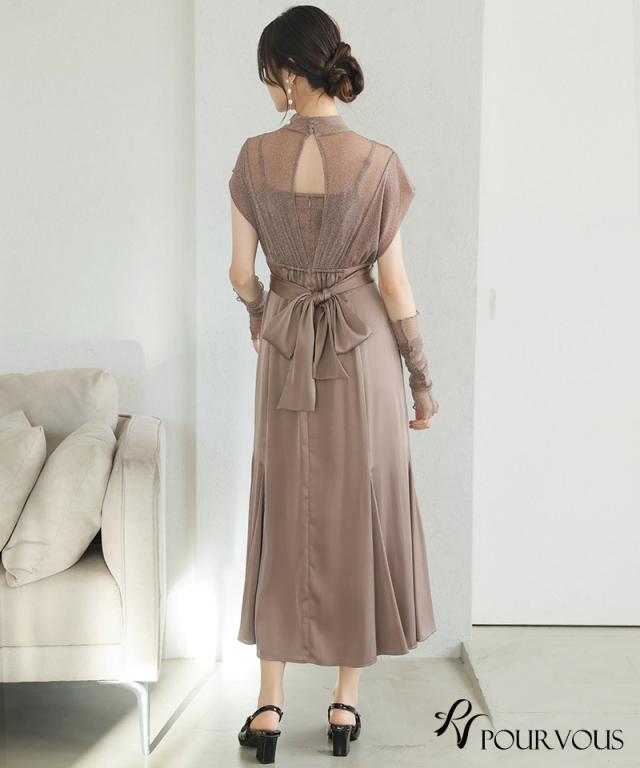 755231525 体型カバー フォーマルドレス ワンピース 結婚式 小さい