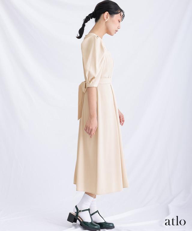体型カバー フォーマルドレス ワンピース 結婚式 小さいサイズ 大きいサイズ 小柄 ドレス 韓国 フォーマル 上品 20代 30代 40代 50代 お呼ばれ 顔合わせ パーティードレス 春 夏 秋 冬 服装 服 二次会 50代 aライン 母親 袖あり 袖付き 袖 半袖 七分袖 ミモレ丈_9