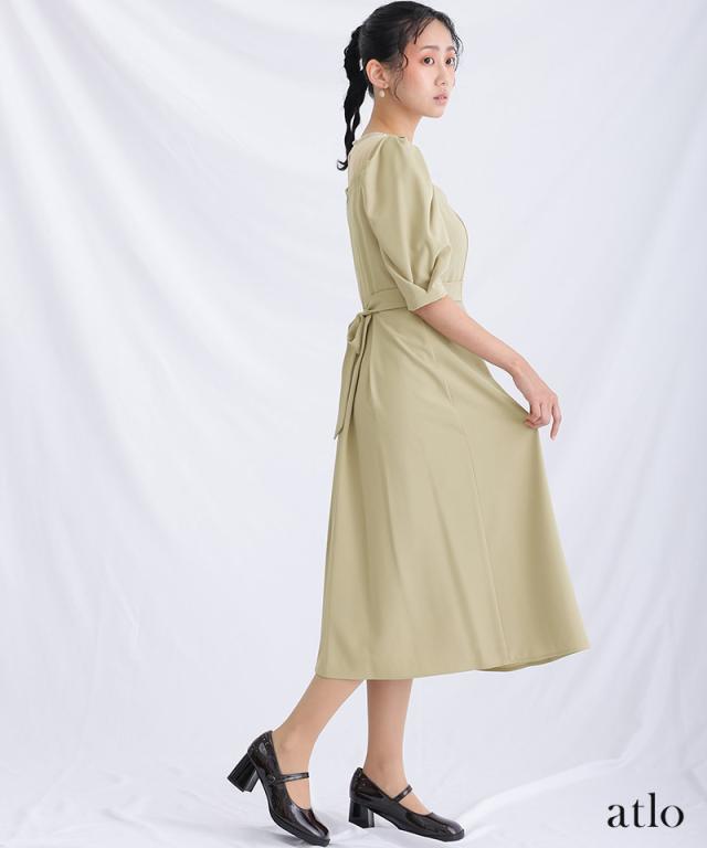 体型カバー フォーマルドレス ワンピース 結婚式 小さいサイズ 大きいサイズ 小柄 ドレス 韓国 フォーマル 上品 20代 30代 40代 50代 お呼ばれ 顔合わせ パーティードレス 春 夏 秋 冬 服装 服 二次会 50代 aライン 母親 袖あり 袖付き 袖 半袖 七分袖 ミモレ丈_13