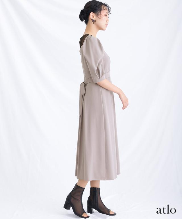 体型カバー フォーマルドレス ワンピース 結婚式 小さいサイズ 大きいサイズ 小柄 ドレス 韓国 フォーマル 上品 20代 30代 40代 50代 お呼ばれ 顔合わせ パーティードレス 春 夏 秋 冬 服装 服 二次会 50代 aライン 母親 袖あり 袖付き 袖 半袖 七分袖 ミモレ丈_5
