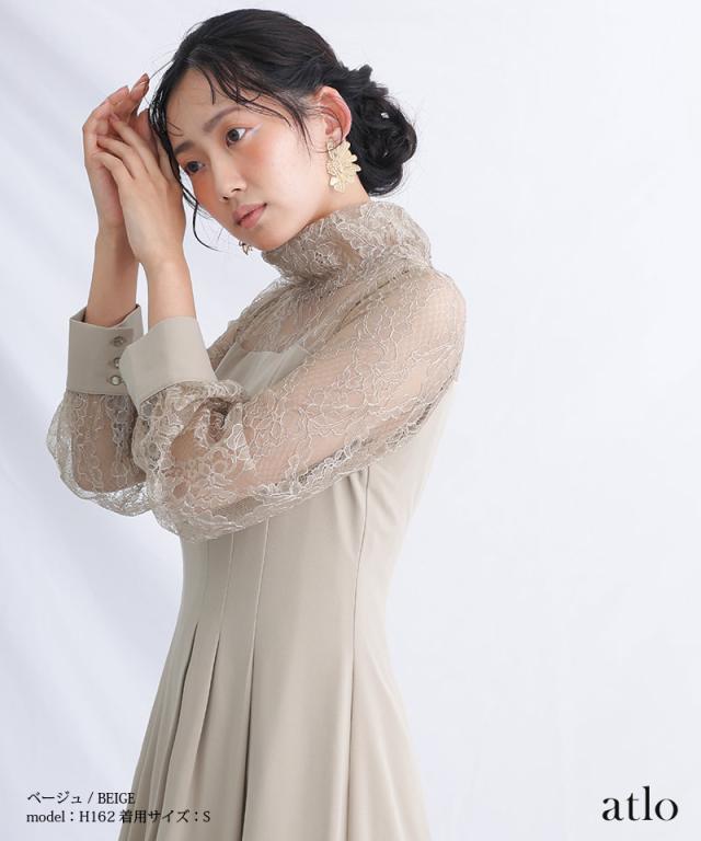 ワンピース 体型カバー フォーマルドレス 大きいサイズ 結婚式 小柄 小さいサイズ ドレス 韓国 フォーマル パーティードレス 20代 30代 40代 50代 お呼ばれ 上品 顔合わせ 春 夏 秋 冬 150cm 低身長 ミセス 着痩せ 即日発送 おしゃれ 袖あり 袖付き 袖 長袖 七分袖_3