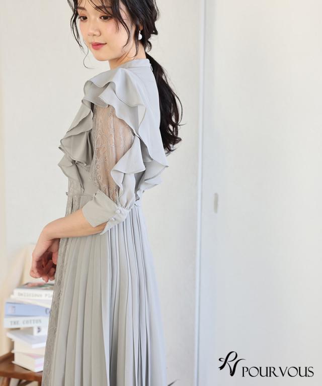 体型カバー フォーマルドレス ワンピース 結婚式 大きいサイズ 小さいサイズ 小柄 パーティードレス 韓国 20代 30代 40代 50代 ドレス フォーマル 上品 お呼ばれ 顔合わせ 春 夏 秋 冬 ミセス 低身長 着痩せ 150cm おしゃれ 即日発送 袖あり 総レース レース_11