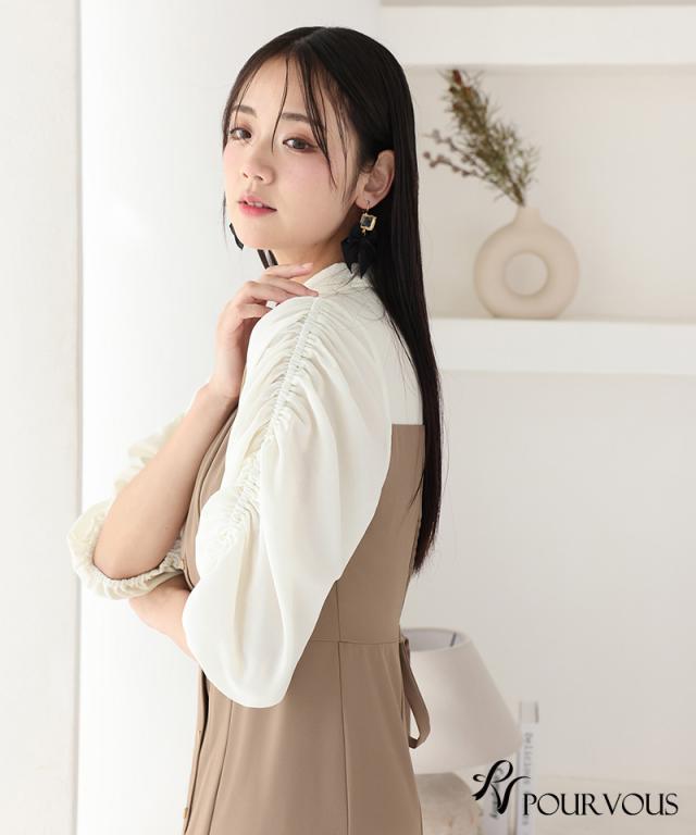 体型カバー フォーマルドレス ワンピース 結婚式 小さいサイズ 大きいサイズ 小柄 ドレス 韓国 フォーマル 上品 20代 30代 40代 50代 お呼ばれ 顔合わせ パーティードレス 春 夏 秋 冬 服装 服 二次会 50代 aライン 母親 袖あり ミモレ丈 ミディアム丈 膝下_11