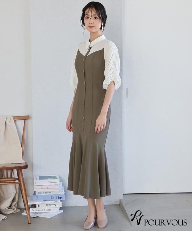 体型カバー フォーマルドレス ワンピース 結婚式 小さいサイズ 大きいサイズ 小柄 ドレス 韓国 フォーマル 上品 20代 30代 40代 50代 お呼ばれ 顔合わせ パーティードレス 春 夏 秋 冬 服装 服 二次会 50代 aライン 母親 袖あり ミモレ丈 ミディアム丈 膝下_12