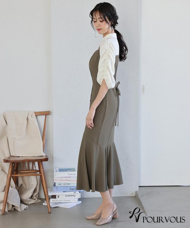 体型カバー フォーマルドレス ワンピース 結婚式 小さいサイズ 大きいサイズ 小柄 ドレス 韓国 フォーマル 上品 20代 30代 40代 50代 お呼ばれ 顔合わせ パーティードレス 春 夏 秋 冬 服装 服 二次会 50代 aライン 母親 袖あり ミモレ丈 ミディアム丈 膝下_13