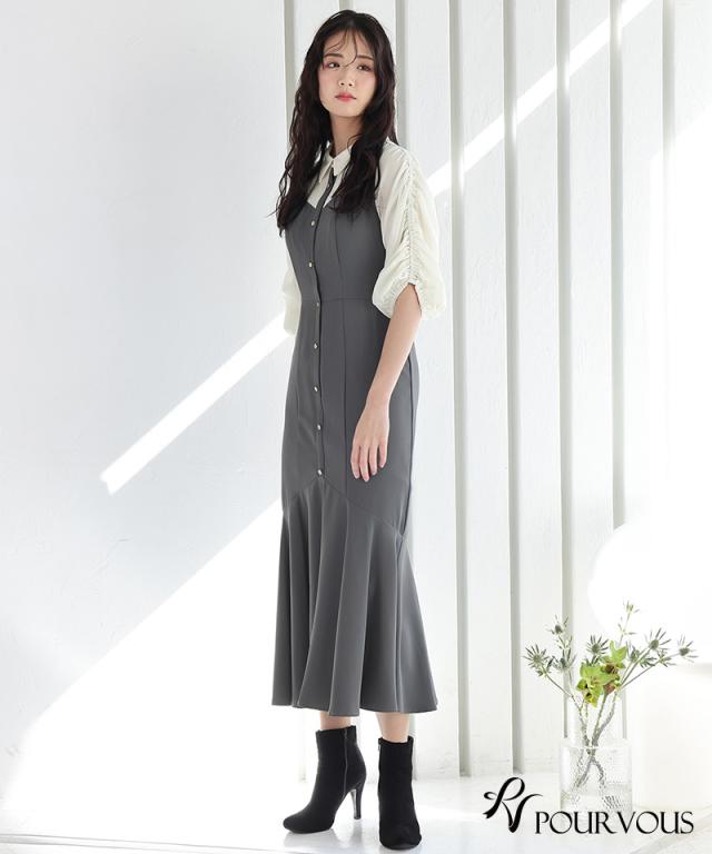 821231922 体型カバー フォーマルドレス ワンピース 結婚式 小さい