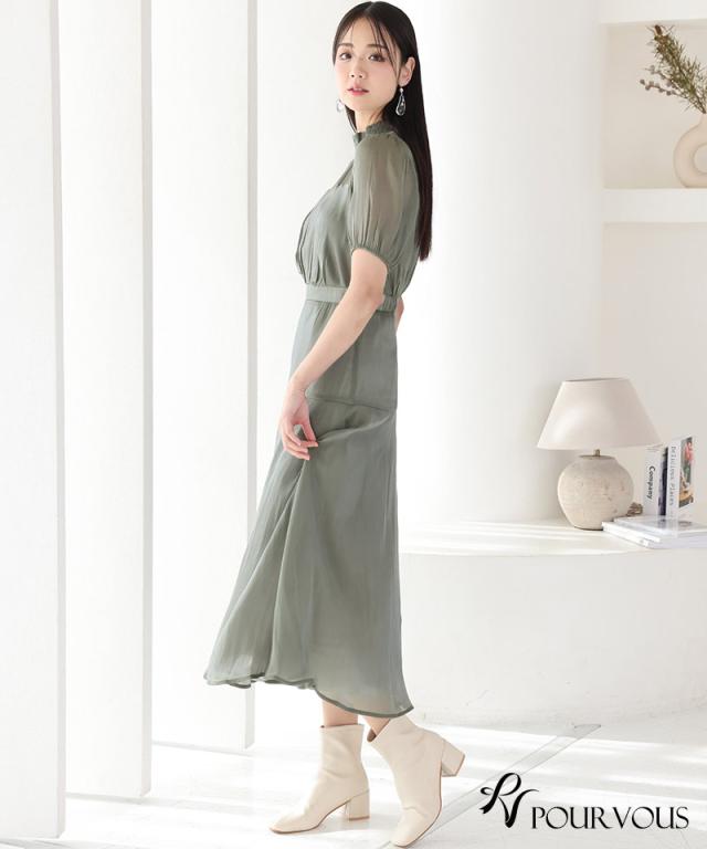 ワンピース フォーマルドレス 体型カバー 小さいサイズ 大きいサイズ 韓国 結婚式 20代 30代 40代 50代 小柄 ドレス お呼ばれ パーティードレス フォーマル 上品 顔合わせ 春 夏 秋 冬 服装 服 着痩せ 低身長 袖あり 袖付き ミモレ丈 ミディアム丈 膝下_5