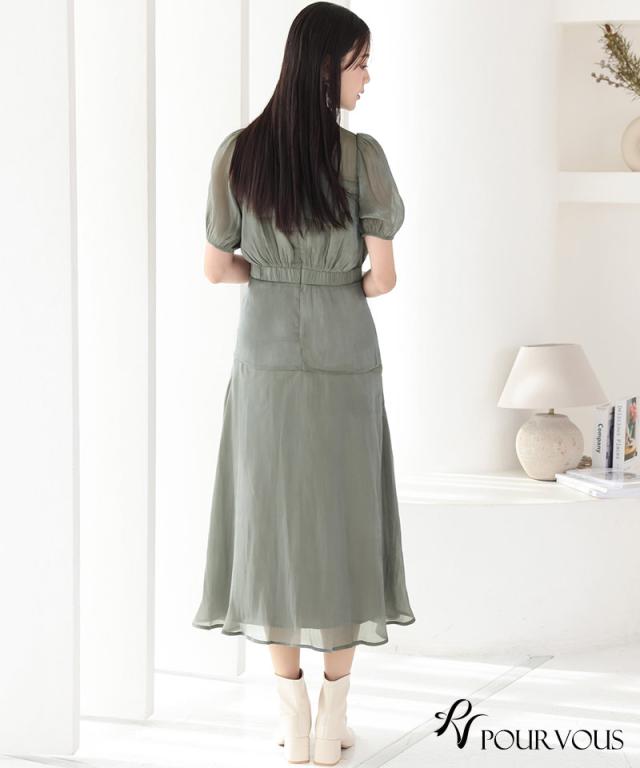 ワンピース フォーマルドレス 体型カバー 小さいサイズ 大きいサイズ 韓国 結婚式 20代 30代 40代 50代 小柄 ドレス お呼ばれ パーティードレス フォーマル 上品 顔合わせ 春 夏 秋 冬 服装 服 着痩せ 低身長 袖あり 袖付き ミモレ丈 ミディアム丈 膝下_6