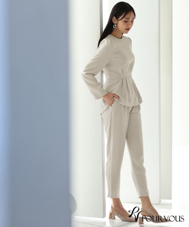 パンツドレス パンツスーツ セットアップ パンツ セレモニースーツ フォーマルドレス 大きいサイズ お呼ばれ 体型カバー パーティードレス 結婚式 上品 30代 20代 40代 春 夏 秋 冬 小柄 ワンピース 顔合わせ 韓国 かわいい 服装 ミセス 即日発送 袖あり 袖付き 袖_15