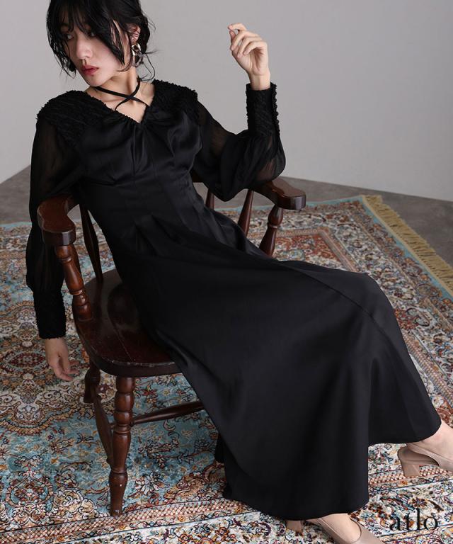 910241112 ワンピース フォーマルドレス 体型カバー 小さいサイズ