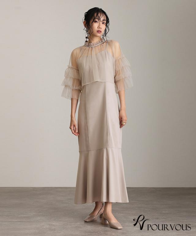 936241120 体型カバー フォーマルドレス ワンピース 結婚式 小さい