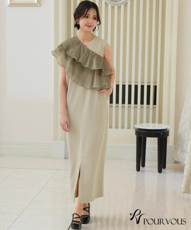 944241378 ワンピース 体型カバー フォーマルドレス 大きいサイズ 結婚