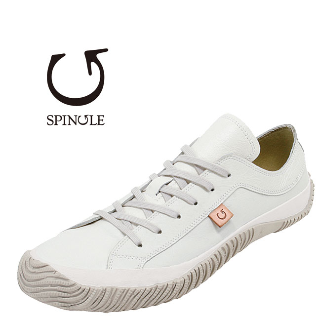 送料無料 メンズ レディース スニーカー ローカット 人気 流行 SPINGLE MOVE SPM-110  レザースニーカー 本革 革靴 カジュアルシューズ アイボリー カンガルーレザー 紐靴 日本製