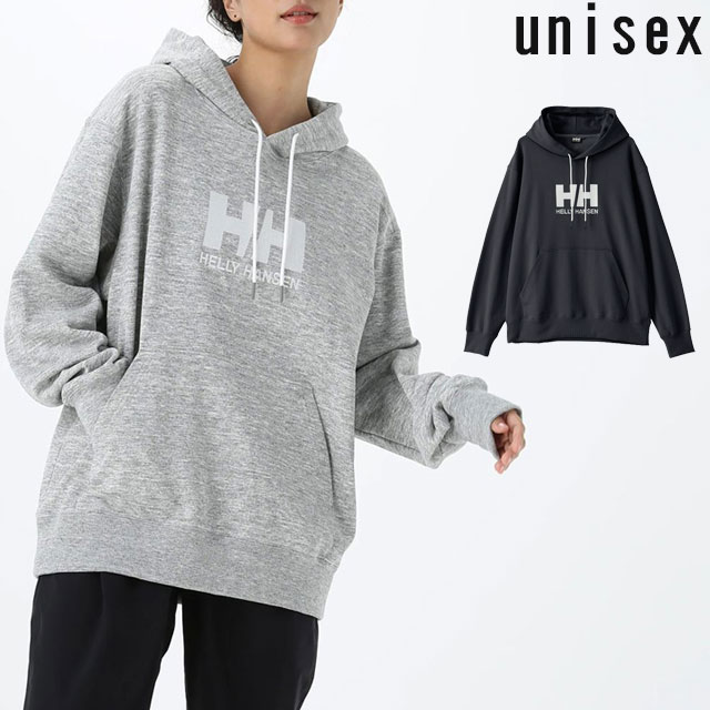 送料無料 トレーナー 長袖 メンズ レディース ユニセックス SS 春夏 新作 春新作 夏新作 人気 流行 定番 2024 HH32410 HHロゴスウェットパーカ フード プルオーバー ロゴパーカー 裏毛 薄手 スエット フーディー ロゴ刺繍 グレー ブラック