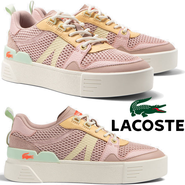 送料無料 スニーカー レディース SS 春夏 新作 春新作 夏新作 人気 流行 定番 2023 LACOSTE L002 123 4 CFA AMY ラコステ 厚底 カジュアルシューズ チャンキーソール ライトピンク/ライトイエロー 靴